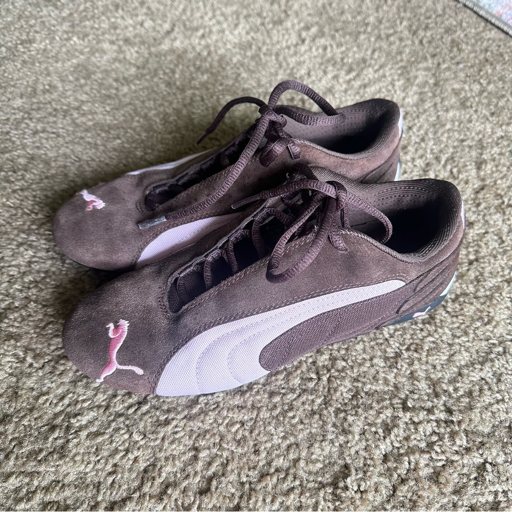 Puma Brown and Pink Speed Cat Sneaker Size 8 Width